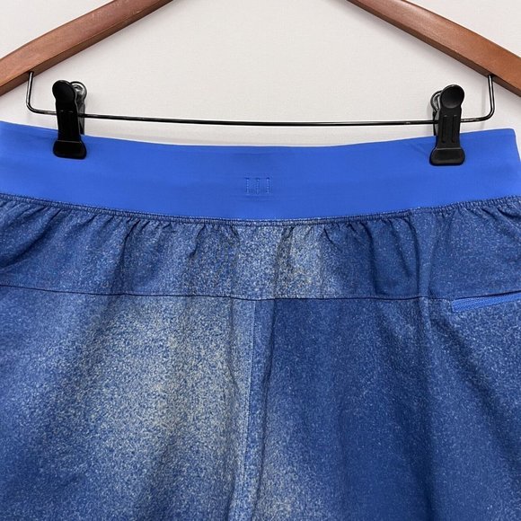 Lululemon Mens T.H.E. Linerless 9.5" Shorts Blue Specks Splatter Drawstring Sz M - Picture 7 of 10